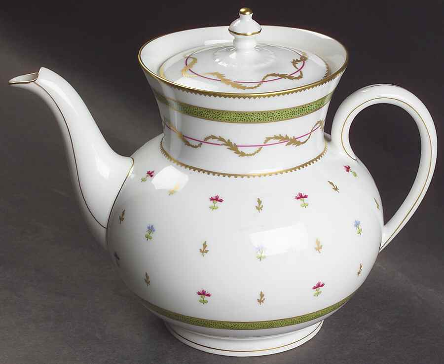 Vieux Paris Green (Vert) Teapot & Lid by Haviland-1