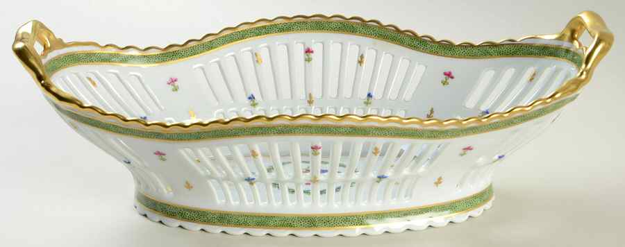Vieux Paris Green (Vert) Open Weave Basket by Haviland-1
