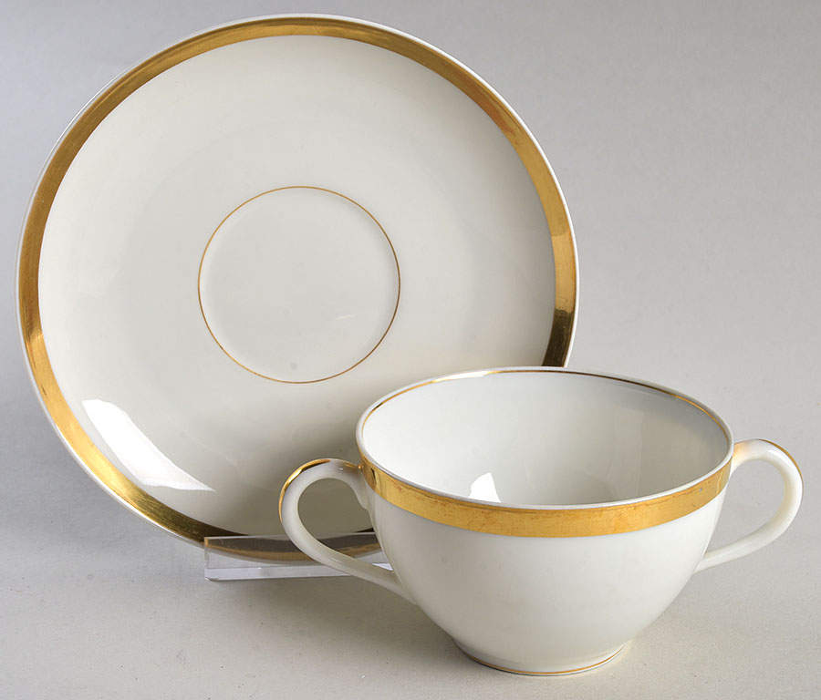 Wedding Ring Flat Bouillon Cup & Saucer by Haviland-1
