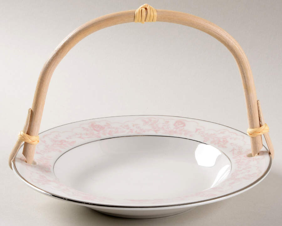 Wedding Ring 7''-7 1/4'' Basket W/Bamboo Handle HC by Haviland-1