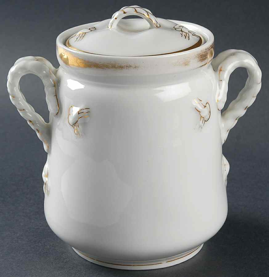 Wedding Ring Sugar Bowl & Lid by Haviland-1