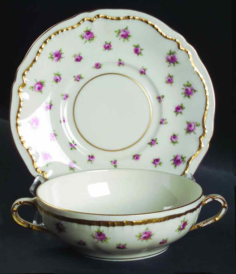 Wilton Flat Cream Soup Bowl & Saucer Set by Haviland-1