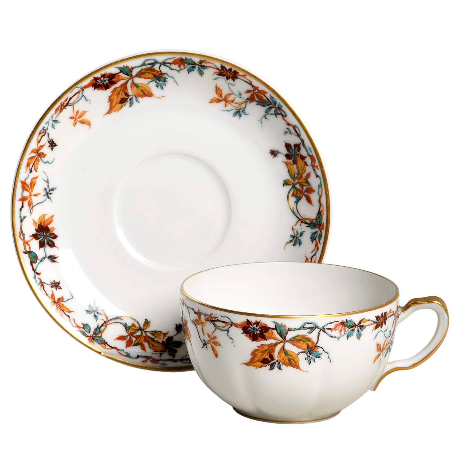 Woodbine Flat Cup & Saucer Set by Haviland-1