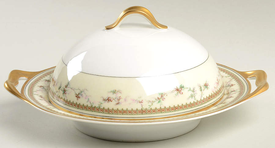 Yale Round Covered Butter with Strainer by Haviland-1