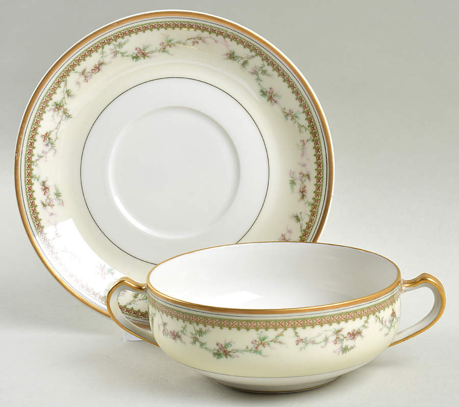 Yale Flat Cream Soup Bowl & Saucer Set by Haviland-1