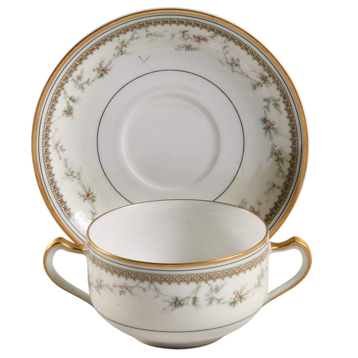 Yale Flat Bouillon Cup & Saucer by Haviland-1