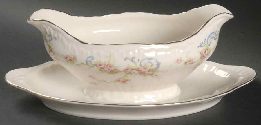 Yvonne Gravy Boat with Attached Underplate by Haviland-1