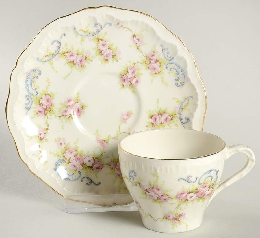 Yvonne Flat Demitasse Cup & Saucer Set by Haviland-1