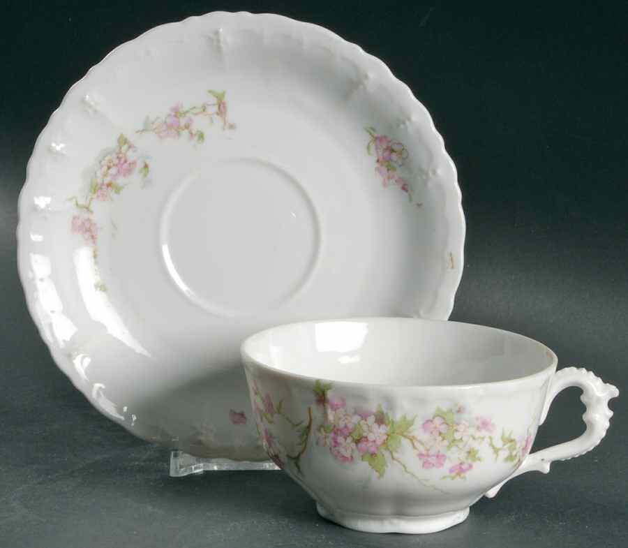 9322 Pink Flat Cup & Saucer Set by Habsburg-1