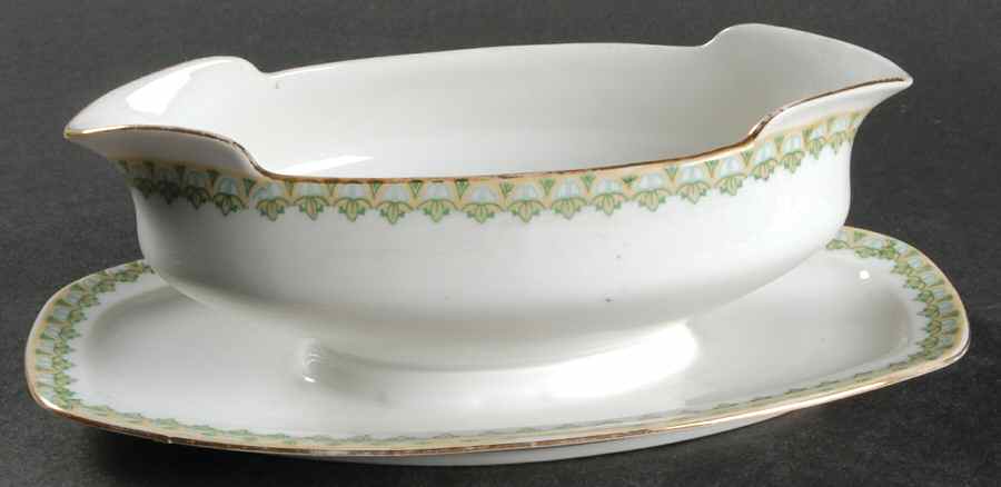 Sylvia Gravy Boat with Attached Underplate by Habsburg-1