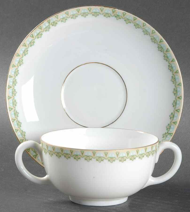 Sylvia Footed Bouillon Cup & Saucer by Habsburg-1