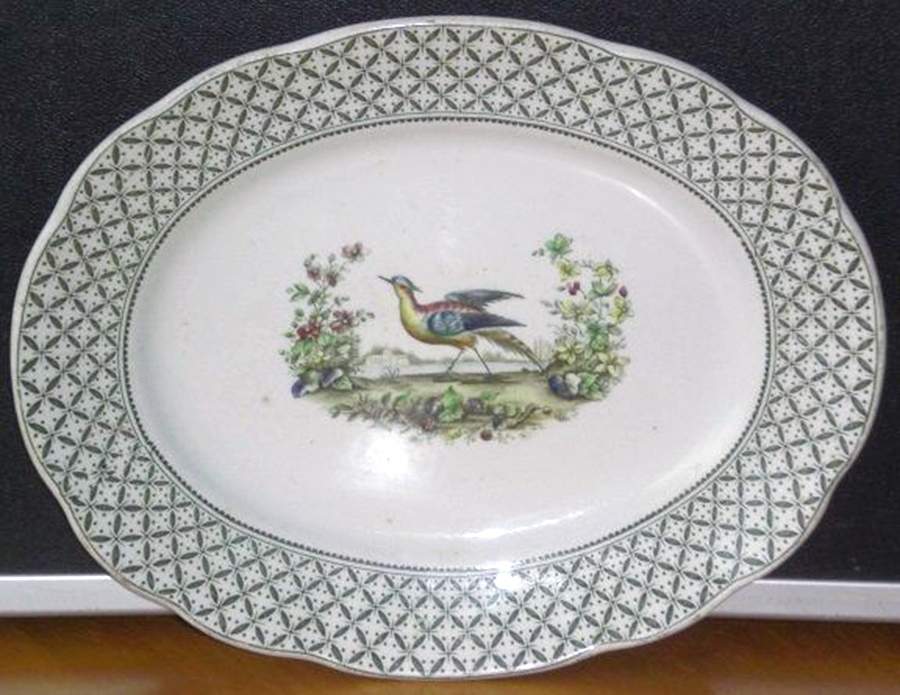 Chantilly Green Multicolor 10" Oval Serving Platter by Sampson Hancock & Sons-1