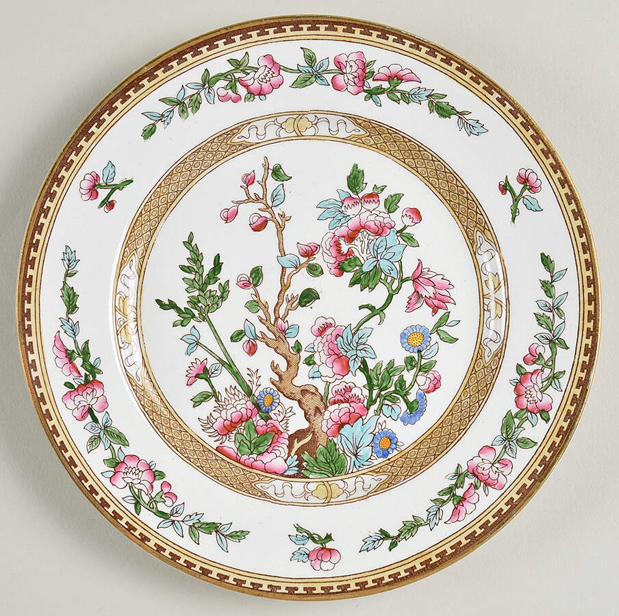 Indian Tree (Smooth, Gold) Dessert/Pie Plate by Sampson Hancock & Sons-1