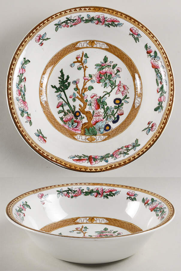 Indian Tree (Smooth, Gold) 8" Round Vegetable Bowl by Sampson Hancock & Sons-1