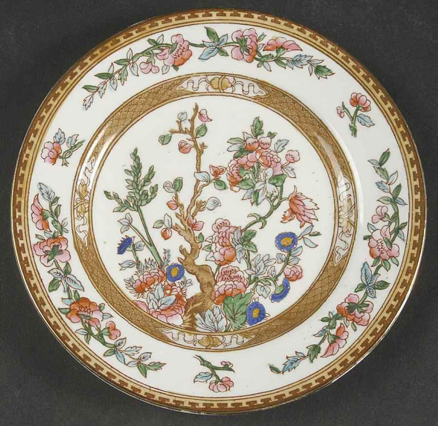 Indian Tree (Smooth, Gold) Bread & Butter Plate by Sampson Hancock & Sons-1