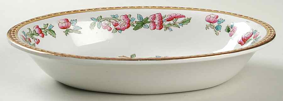 Indian Tree (Smooth, Gold) 10" Oval Vegetable Bowl by Sampson Hancock & Sons-1