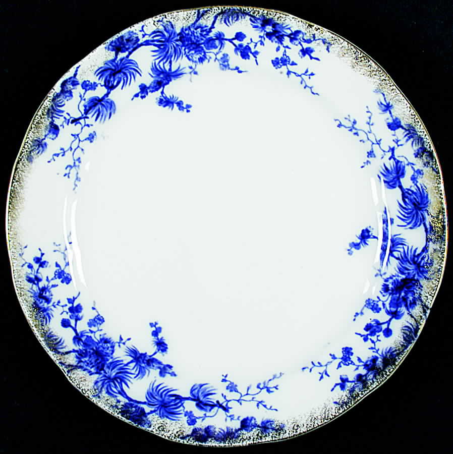 Larch (Flow Blue) Dinner Plate by Sampson Hancock & Sons-1