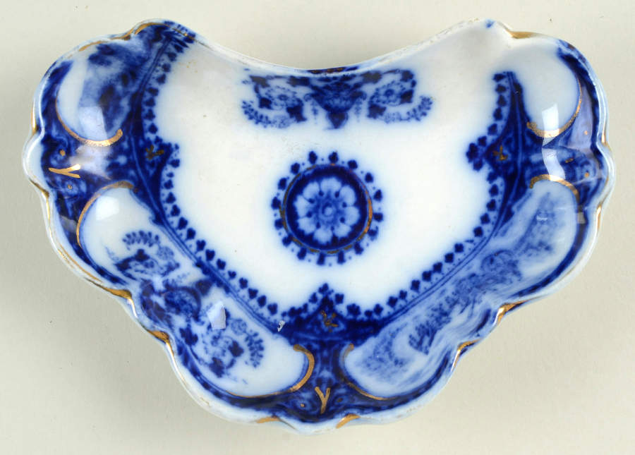 Leicester Flow Blue (Center Design) Bone Dish by Sampson Hancock & Sons-1