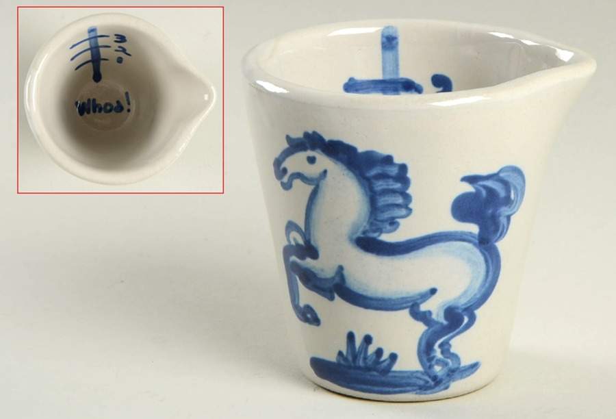Blue Horse Measuring Cup by M A Hadley-1