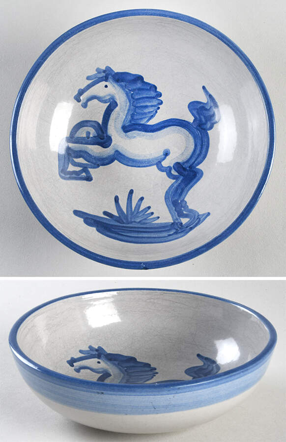 Blue Horse Coupe Soup Bowl by M A Hadley-1