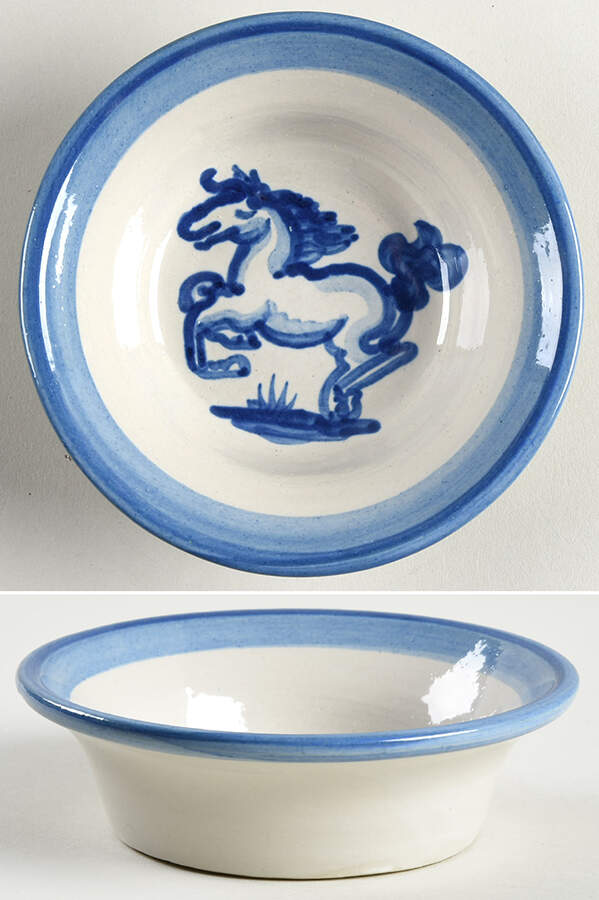 Blue Horse Ramekin by M A Hadley-1