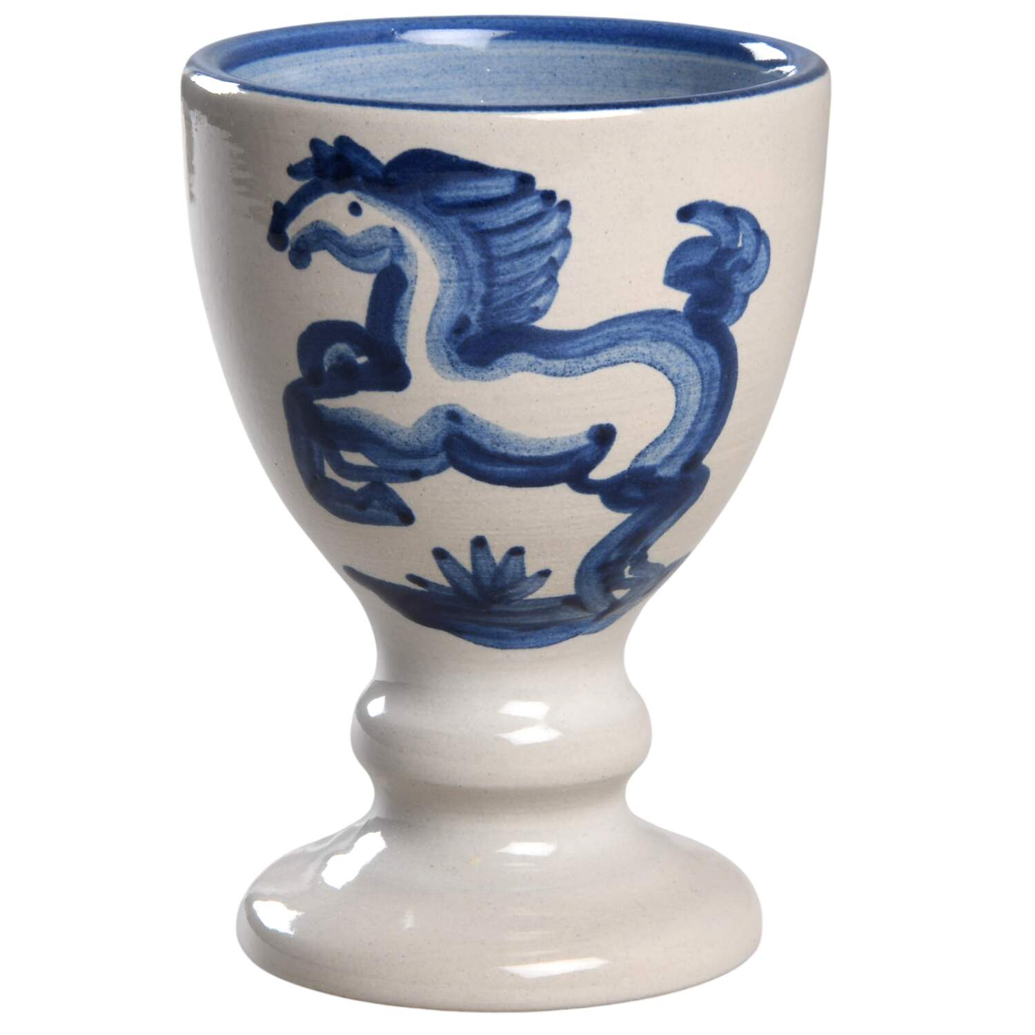 Blue Horse China Goblet by M A Hadley-1