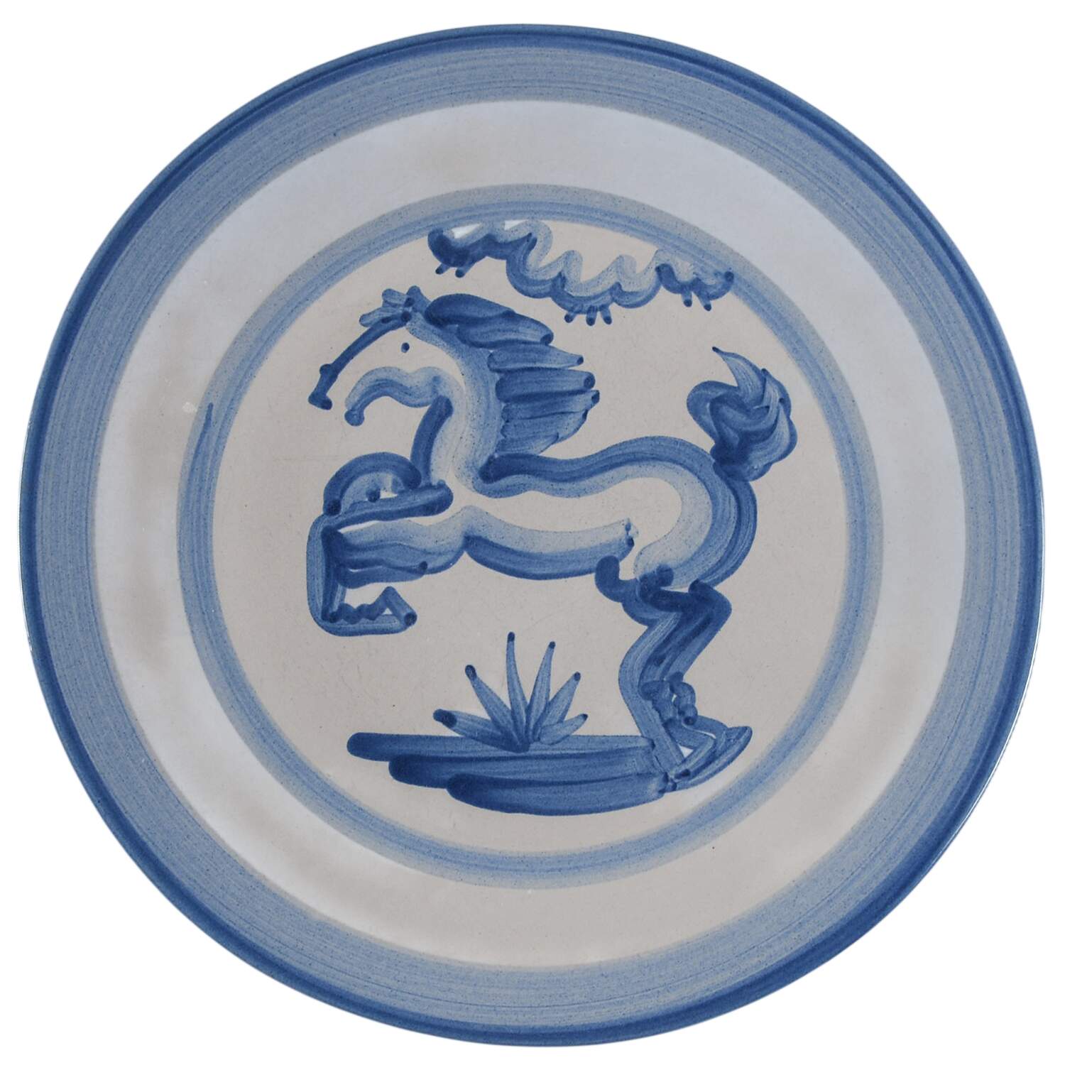 Blue Horse Dinner Plate by M A Hadley-1