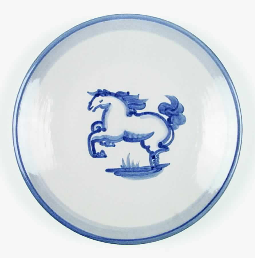 Blue Horse Luncheon Plate by M A Hadley-1