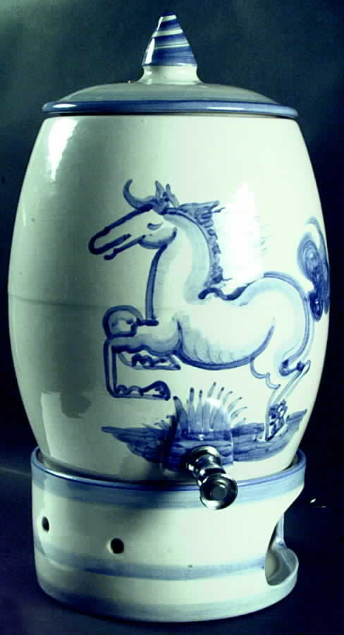 Blue Horse 4-Piece Samovar with Stand and Burner by M A Hadley-1