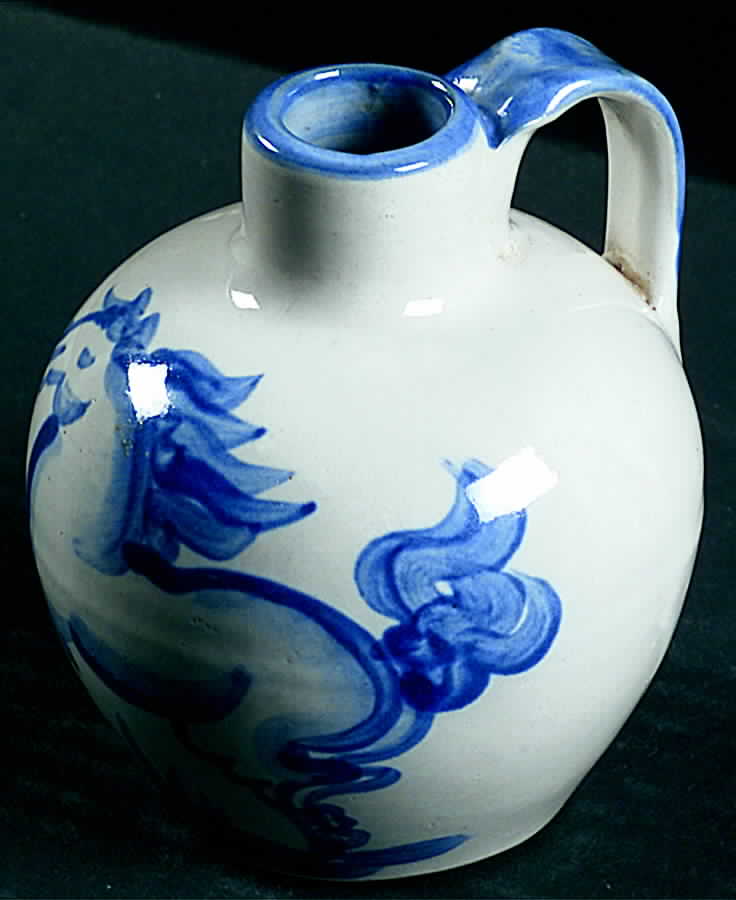 Blue Horse Jug Shape Vase by M A Hadley-1