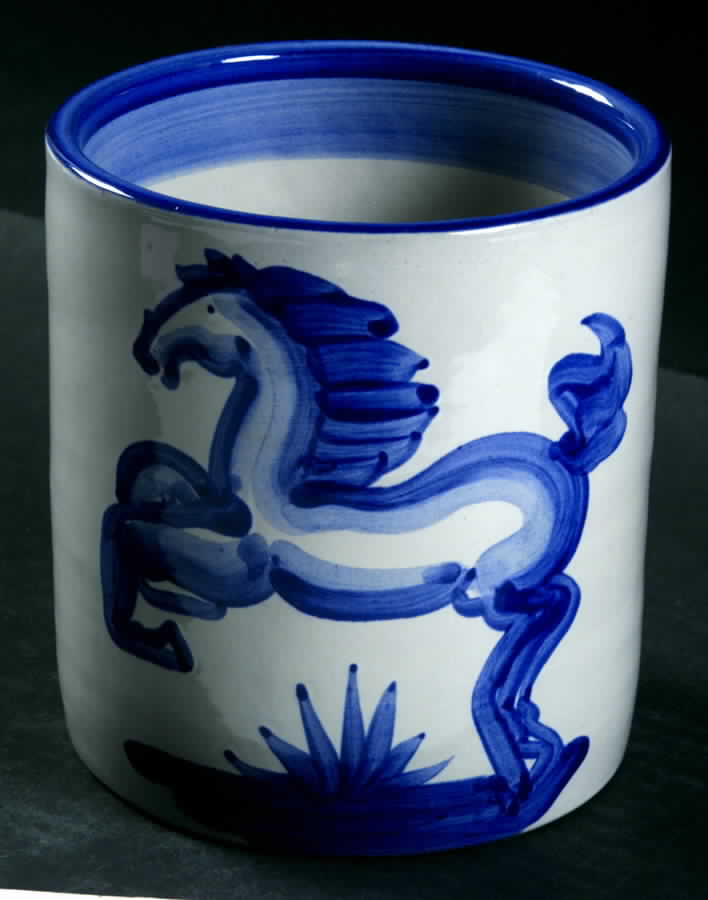 Blue Horse Utensil Holder by M A Hadley-1