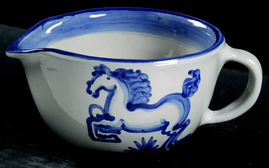 Blue Horse Open Sauce Boat by M A Hadley-1