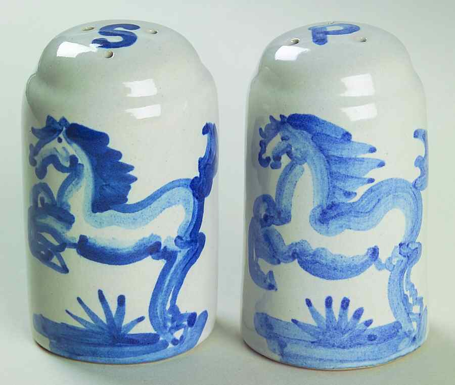 Blue Horse Salt & Pepper Set by M A Hadley-1