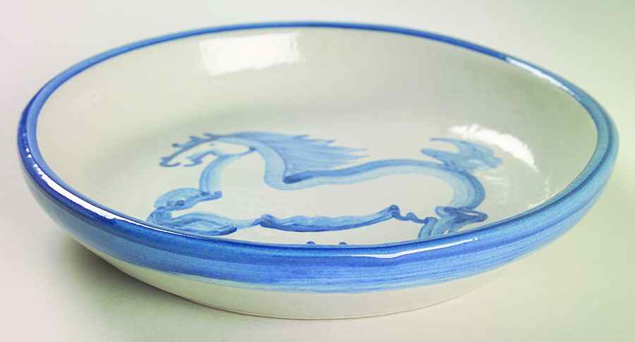 Blue Horse 7" Individual Pasta Bowl by M A Hadley-1