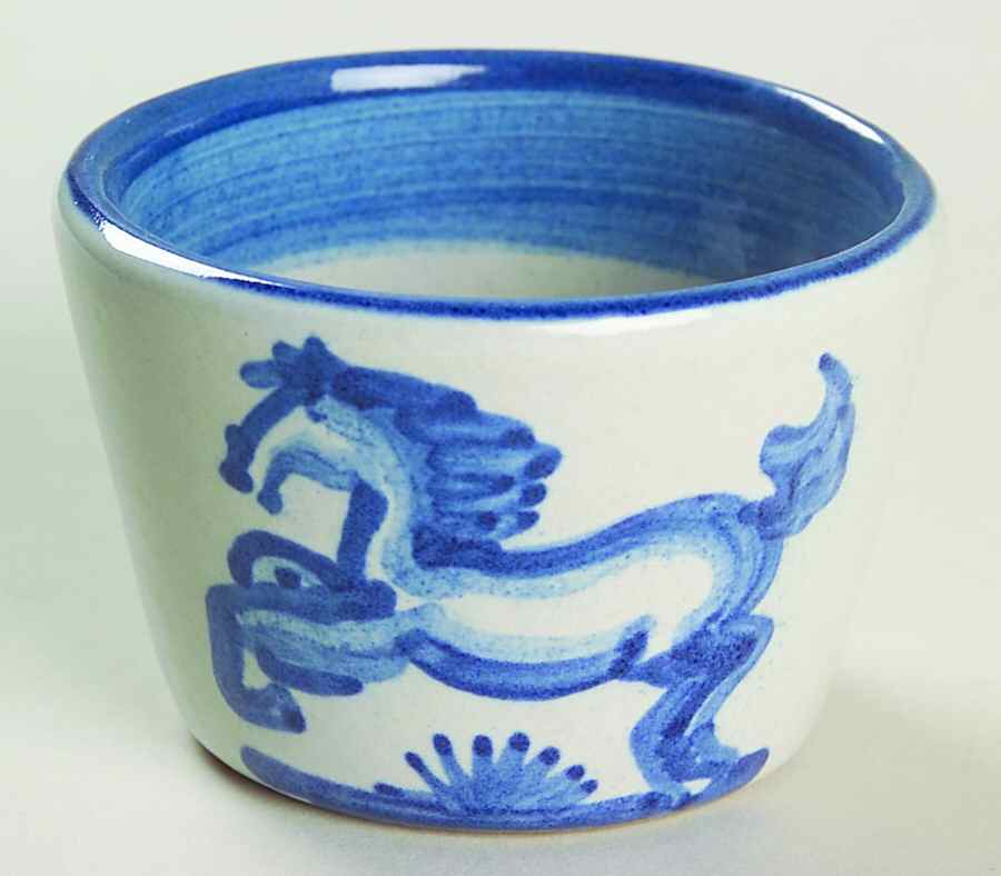 Blue Horse Sake Cup by M A Hadley-1