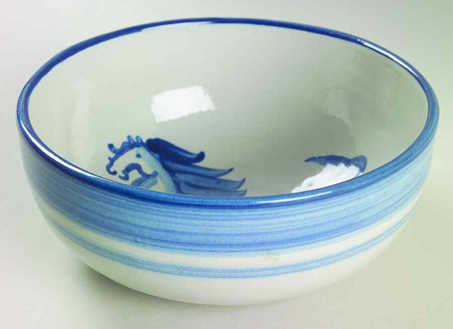 Blue Horse 6" Salad Serving Bowl by M A Hadley-1