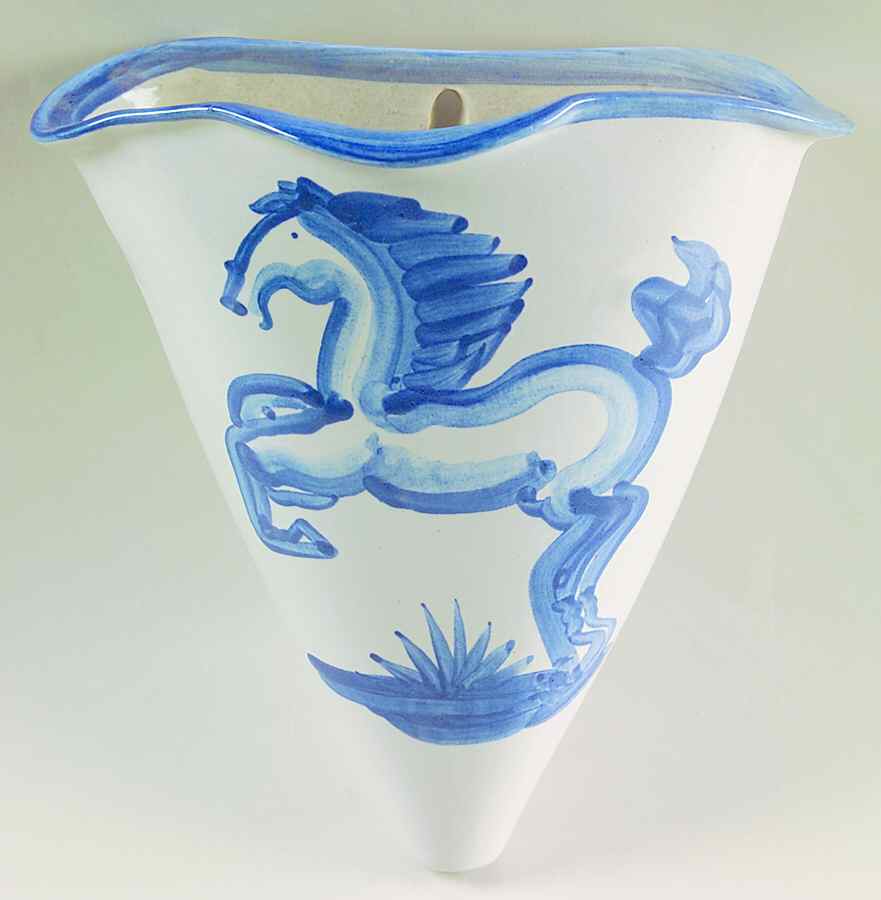Blue Horse Wall/Hanging Vase by M A Hadley-1