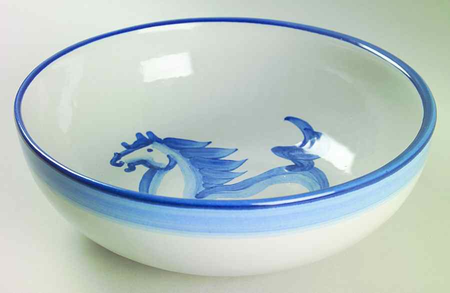 Blue Horse Venetian Bowl by M A Hadley-1