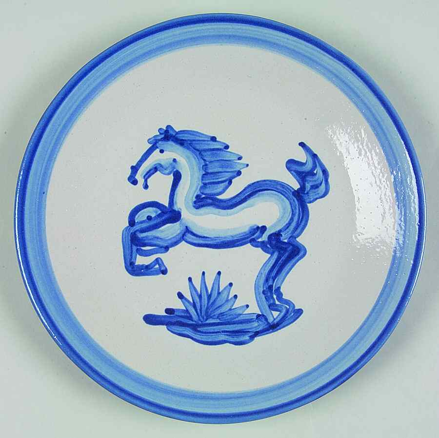 Blue Horse Salad/Dessert Plate by M A Hadley-1