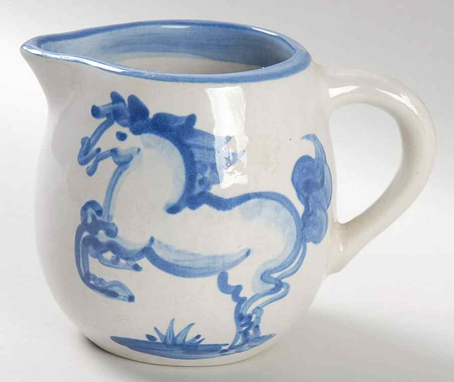 Blue Horse Oversize Creamer by M A Hadley-1