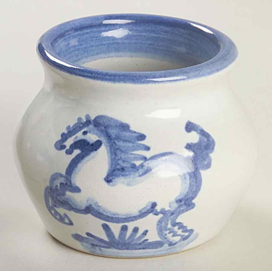 Blue Horse Mini Open Sugar Bowl by M A Hadley-1