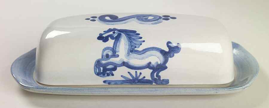 Blue Horse 1/4 Lb Covered Butter by M A Hadley-1