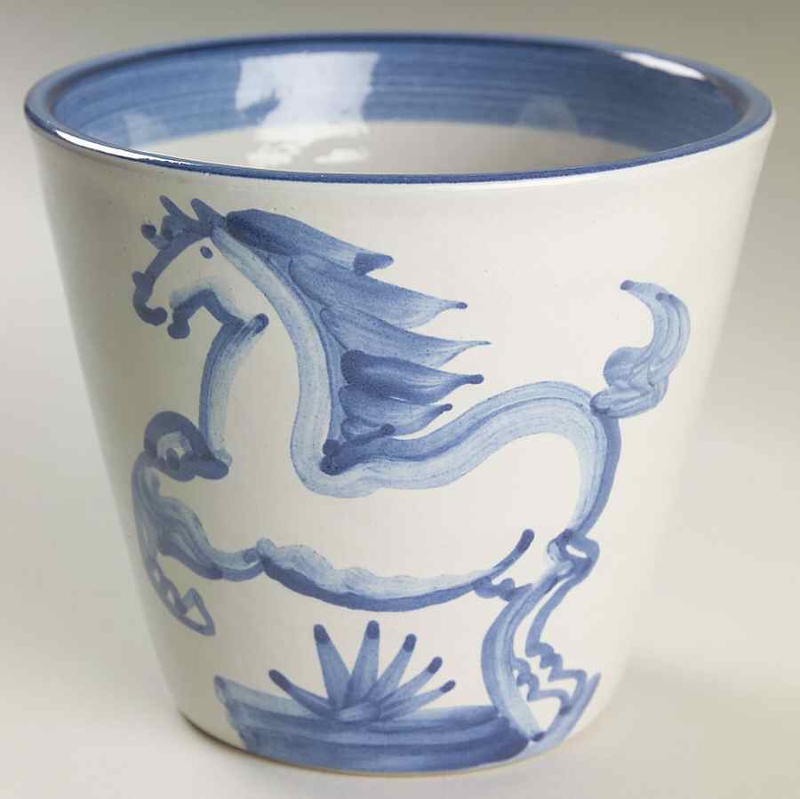 Blue Horse 5" Cachepot by M A Hadley-1