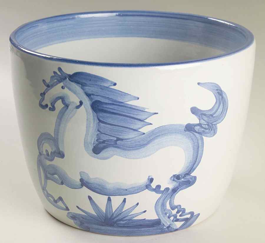 Blue Horse 6" Cachepot by M A Hadley-1