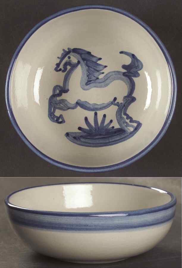 Blue Horse Coupe Cereal Bowl by M A Hadley-1