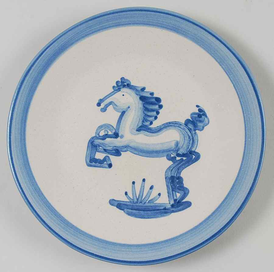Blue Horse Salad/Dessert Plate by M A Hadley-1