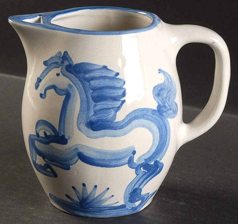 Blue Horse Mini Coffee Pot No Lid by M A Hadley-1