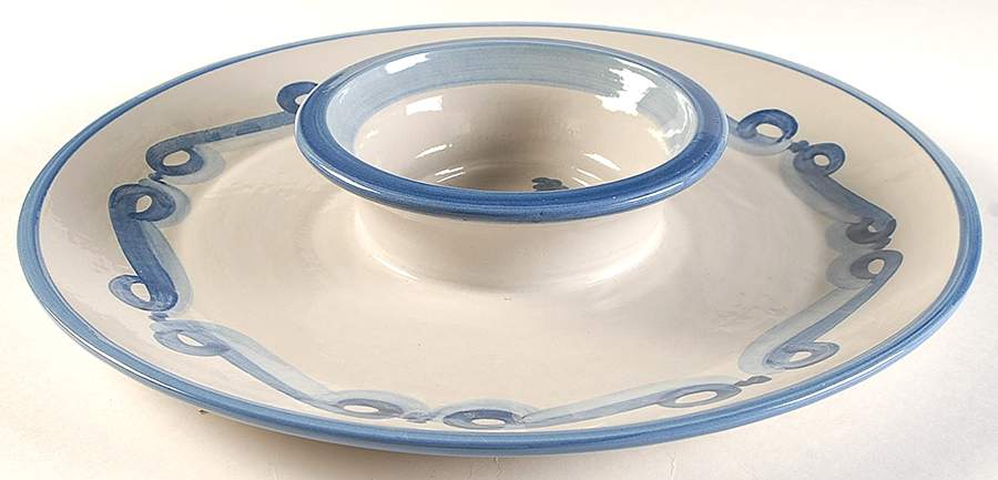 Blue Horse 1 Piece Chip & Dip by M A Hadley-1