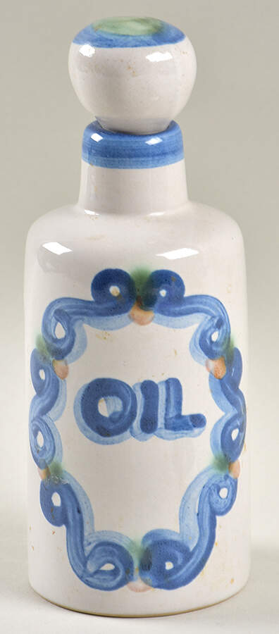 Bouquet Oil Cruet and Stopper by M A Hadley-1