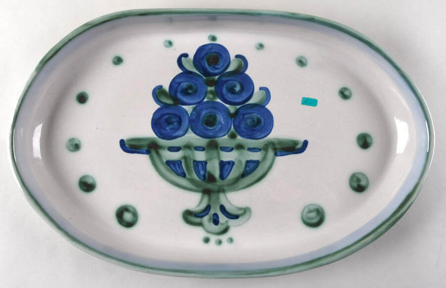 Bouquet 19" Oval Serving Platter by M A Hadley-1